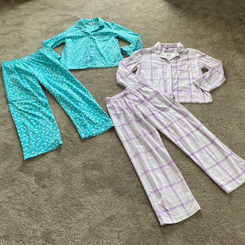 Kim Rogers Fleece Pajama Set Bundle SIZE S Plaid Polka Dot Sleepwear Lot